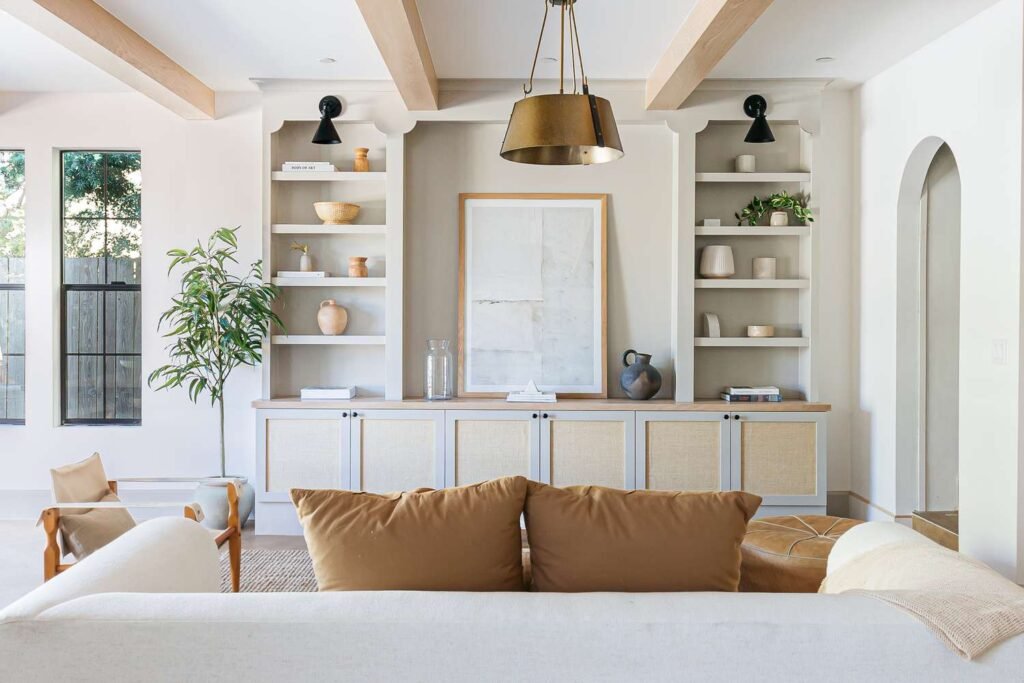 built in shelving unit