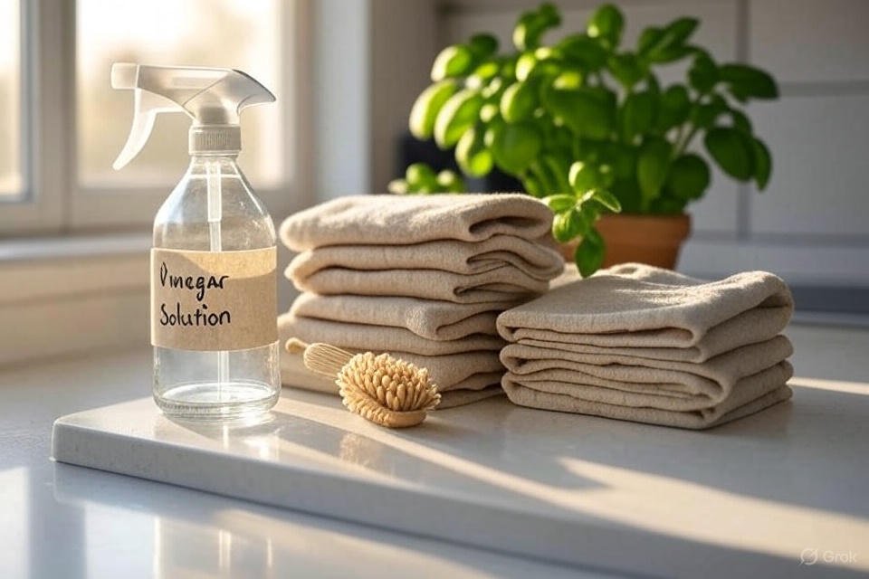 best eco-friendly cleaning hacks 2025 green kitchen counter