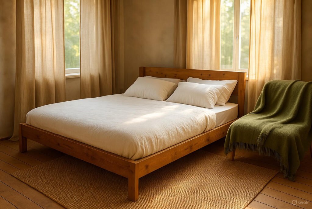 best sustainable textile ideas 2025 layered bedroom textiles
