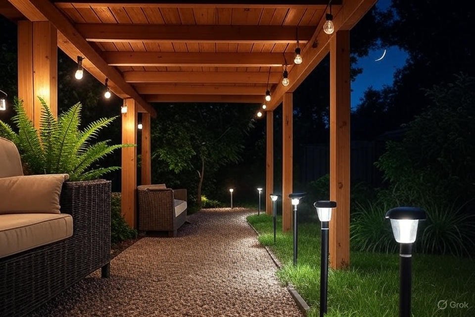 best outdoor lighting ideas 2025 solar patio setup